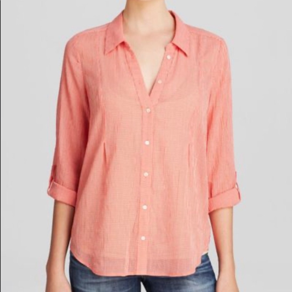 Joie Yavina Breton Gingham check‎ button up shirt